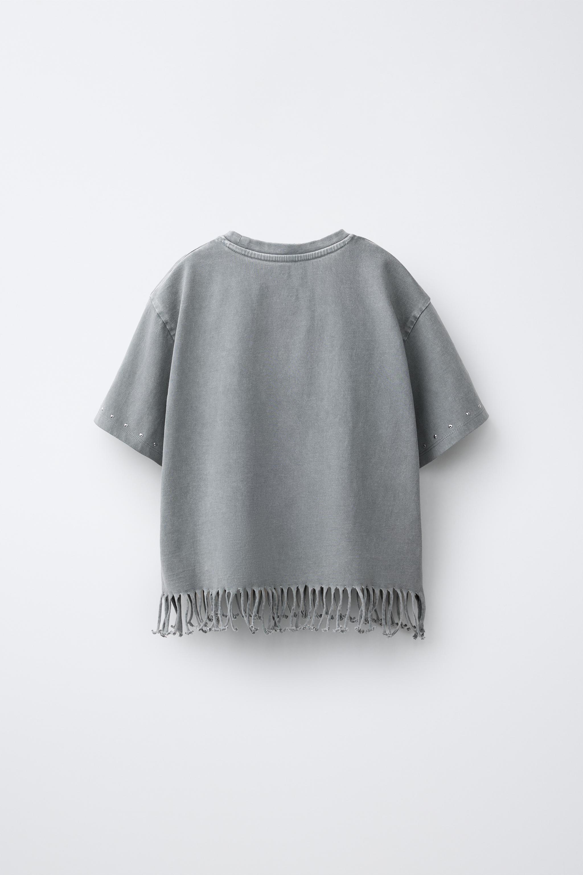 FRINGE AND STUDS T-SHIRT